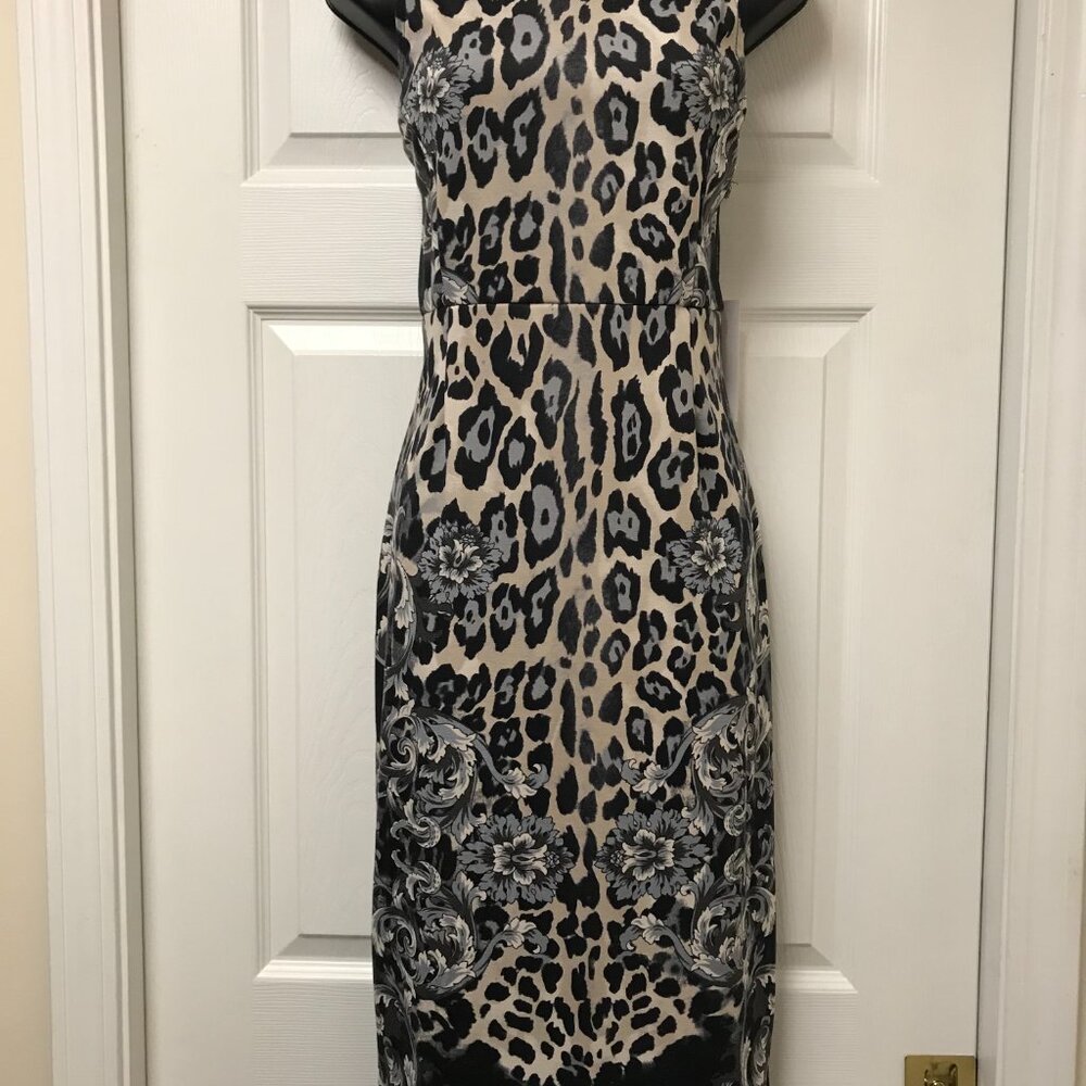WAYF Dress Midi Dress NEW with tags Knee Length Dress Leopard Print Large